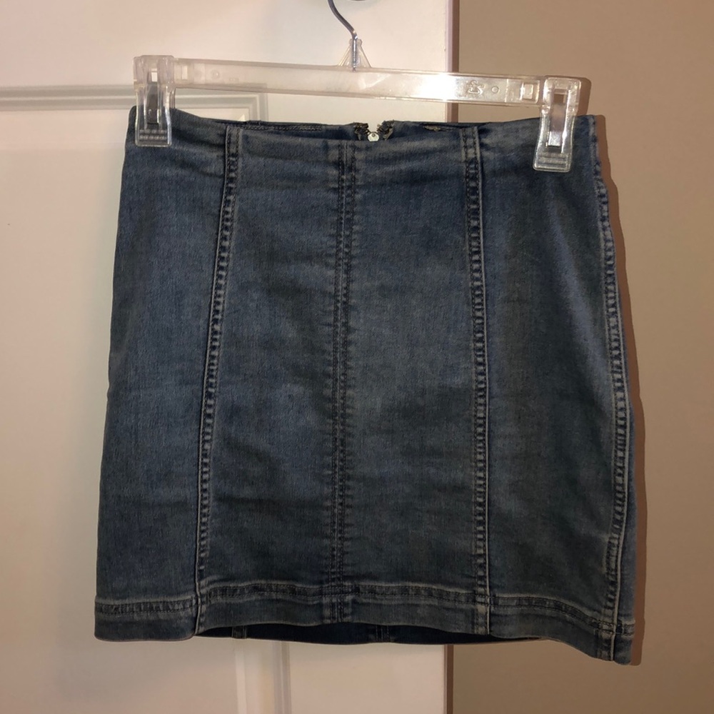 Free people denim mini skirt